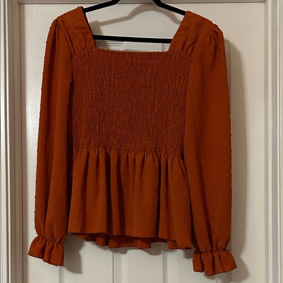 Tops - Women's Rust Smocked Top